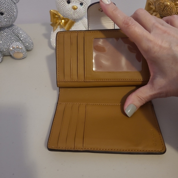 Coach Cream Wallet with Green Apple Print and Gold Logo Hardware - Picture 3 of 4